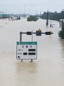 Flooded roads